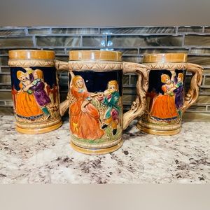 Beer Steins Mugs Made In Japan Set Of Three